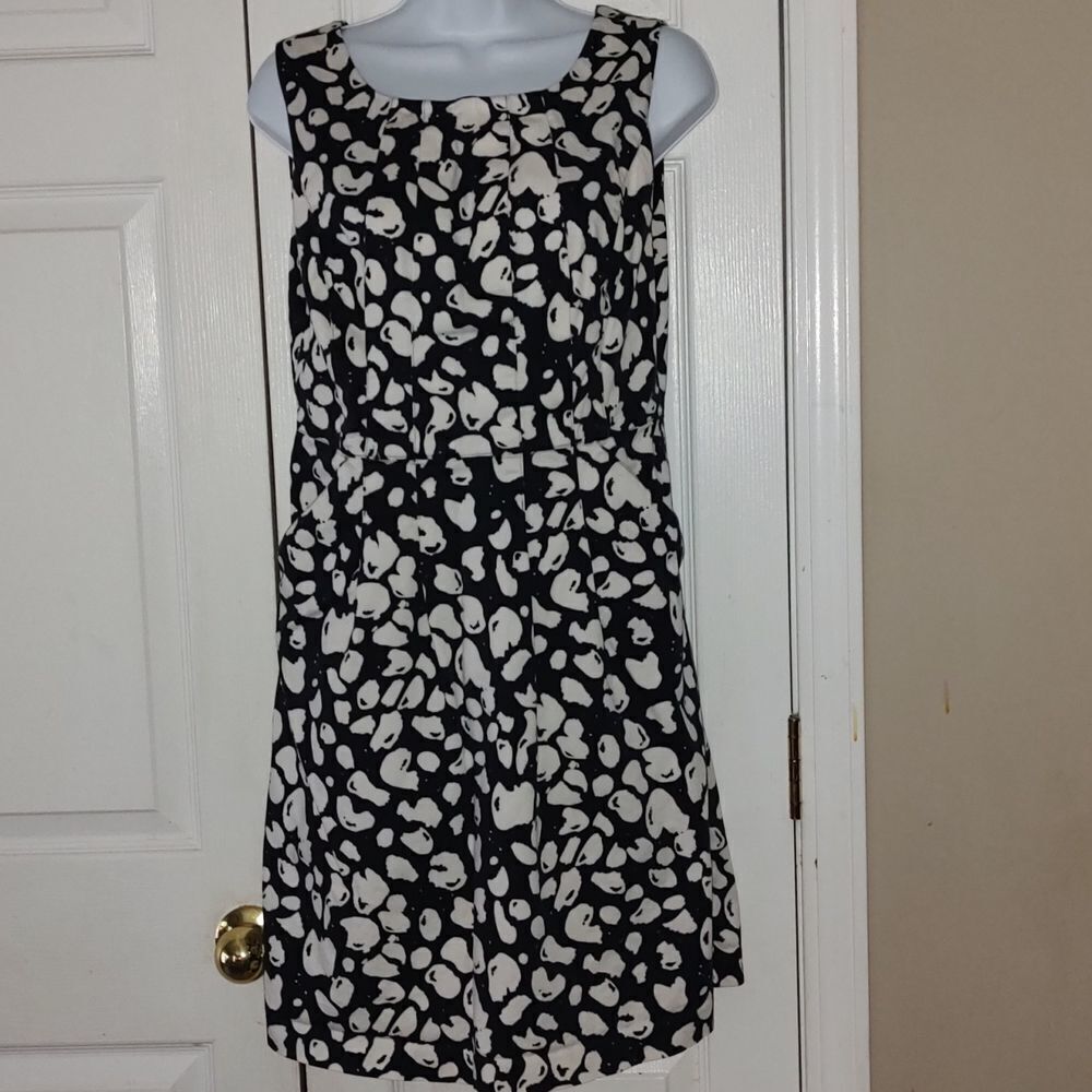 MICHAEL Michael Kors black white patterned sleeveless dress Sz 4